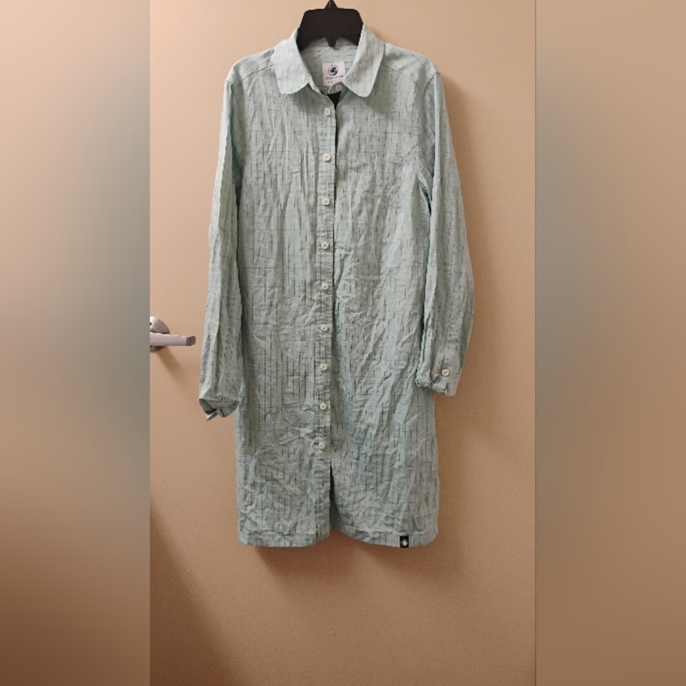 NWT Southern Proper Green Tattersall Henderson Long Sleeve Shirt Dress